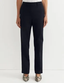 Cotton Rich Straight Leg Trousers