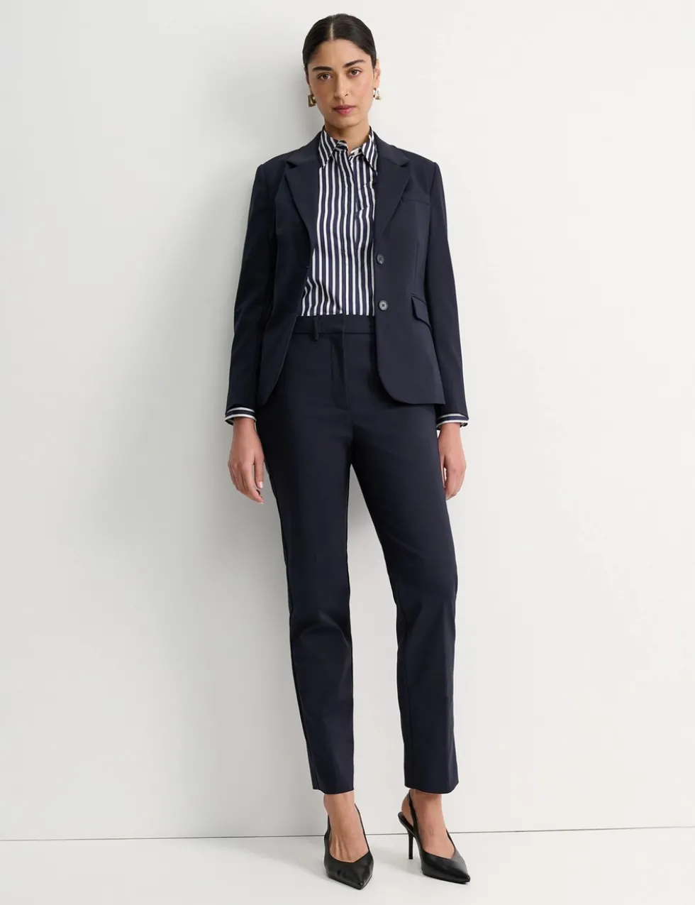 Cotton Rich Straight Leg Trousers