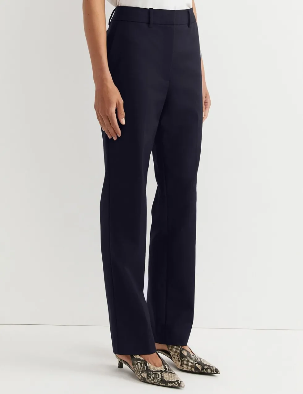 Cotton Rich Straight Leg Trousers