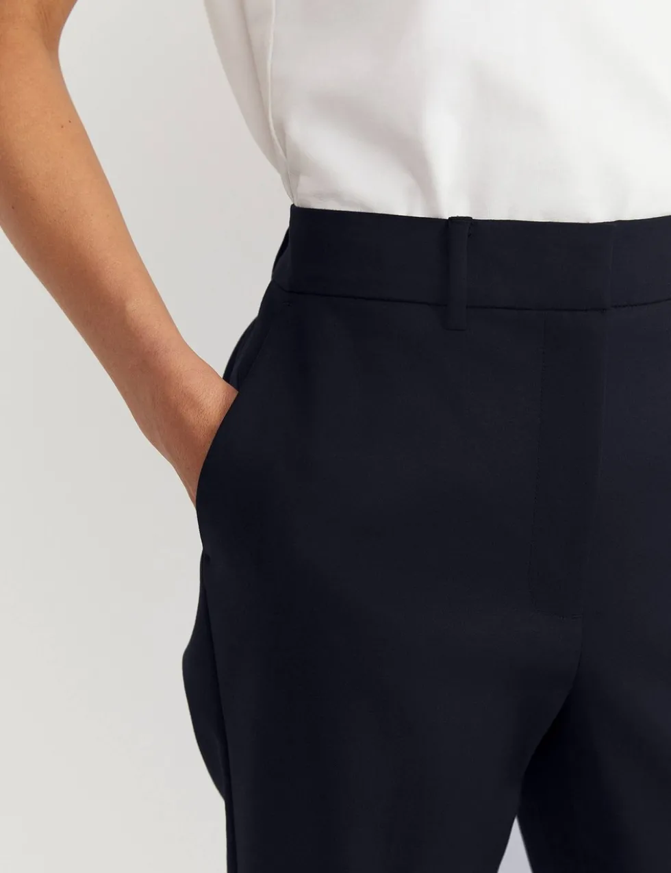 Cotton Rich Straight Leg Trousers