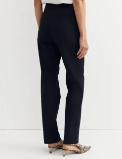 Cotton Rich Straight Leg Trousers