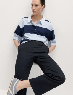 Cotton Rich Straight Leg Trousers