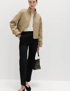 Cotton Rich Straight Leg Trousers