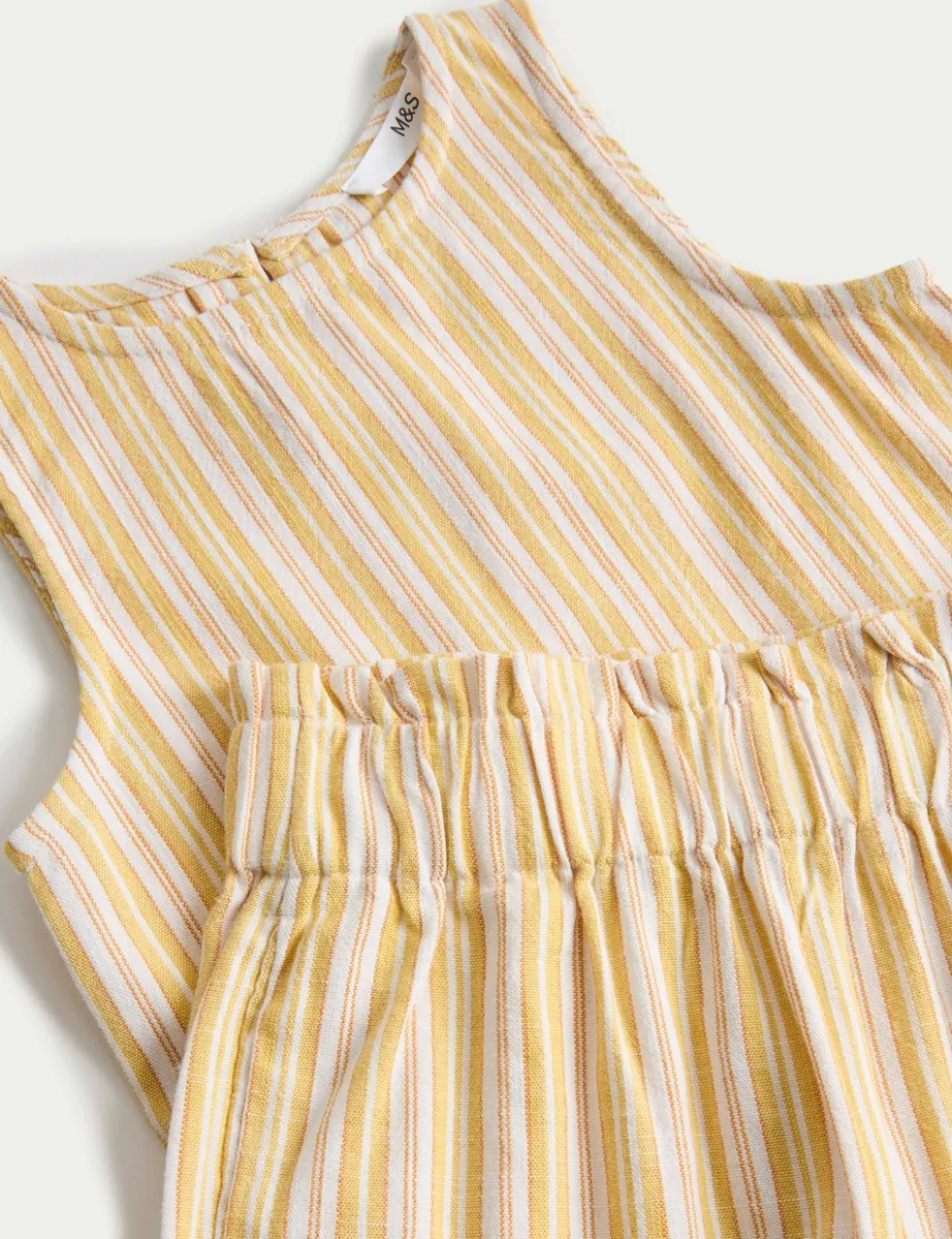 Cotton Rich Stripe Trouser Set (2-10 Yrs)