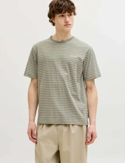 Cotton Rich Striped Crew Neck T-Shirt