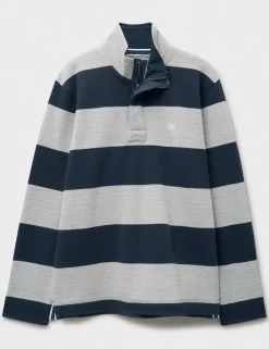Cotton Rich Striped Half Zip Sweatshirt