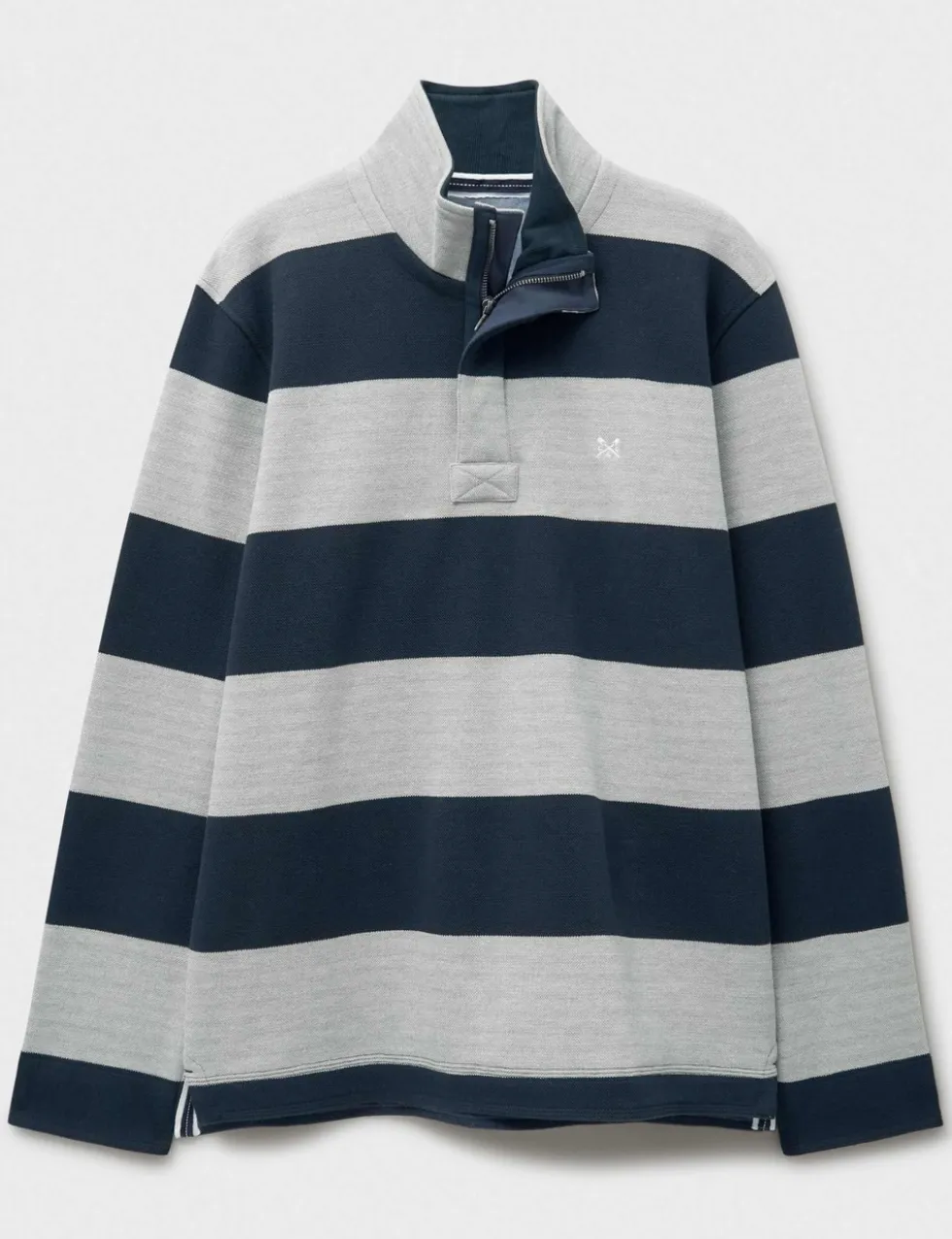 Cotton Rich Striped Half Zip Sweatshirt