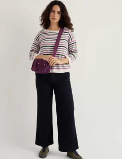 Cotton Rich Striped Jumper With Linen