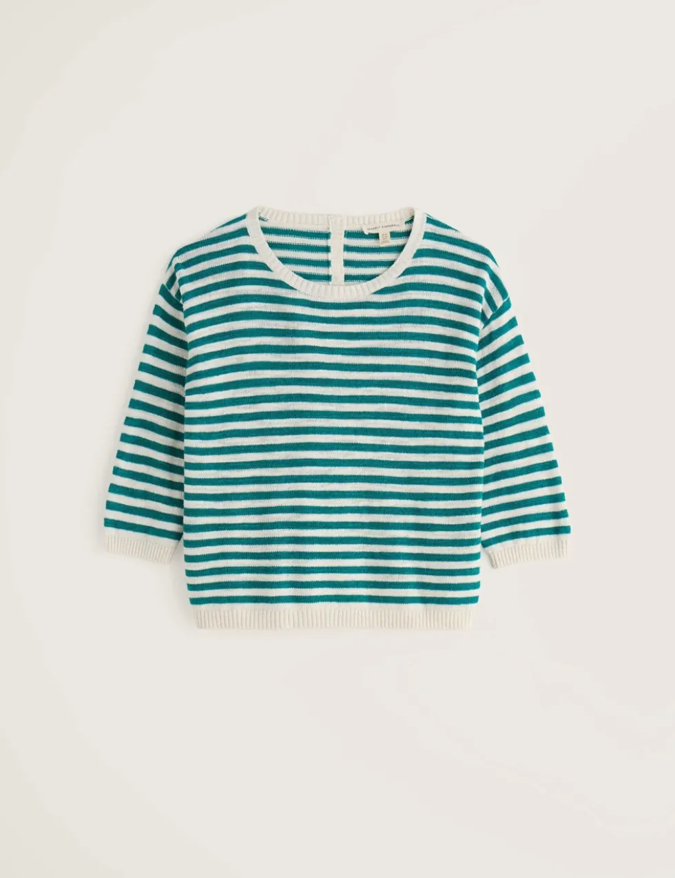 Cotton Rich Striped Jumper With Linen