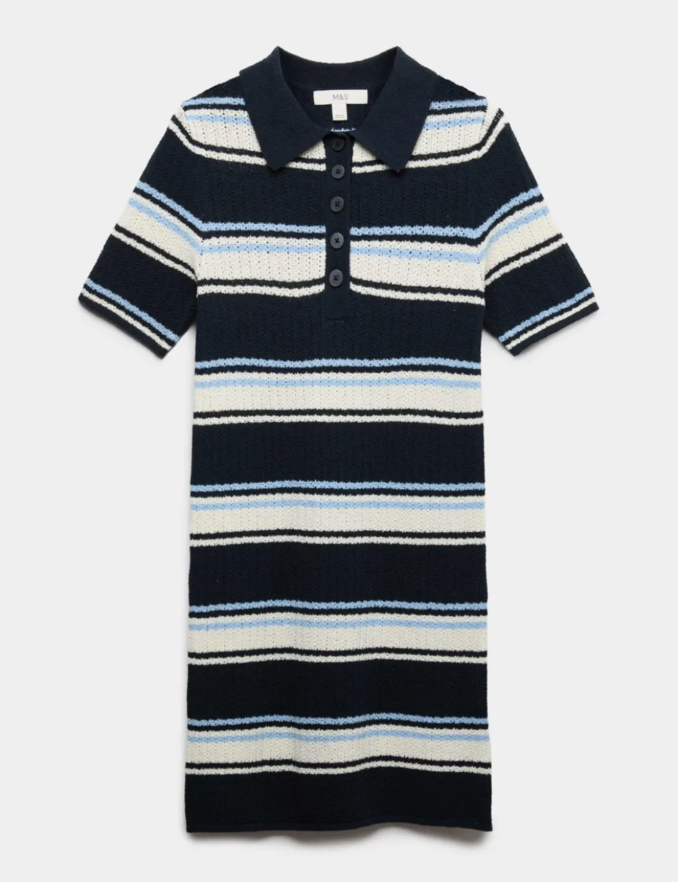 Cotton Rich Striped Knitted Mini Dress