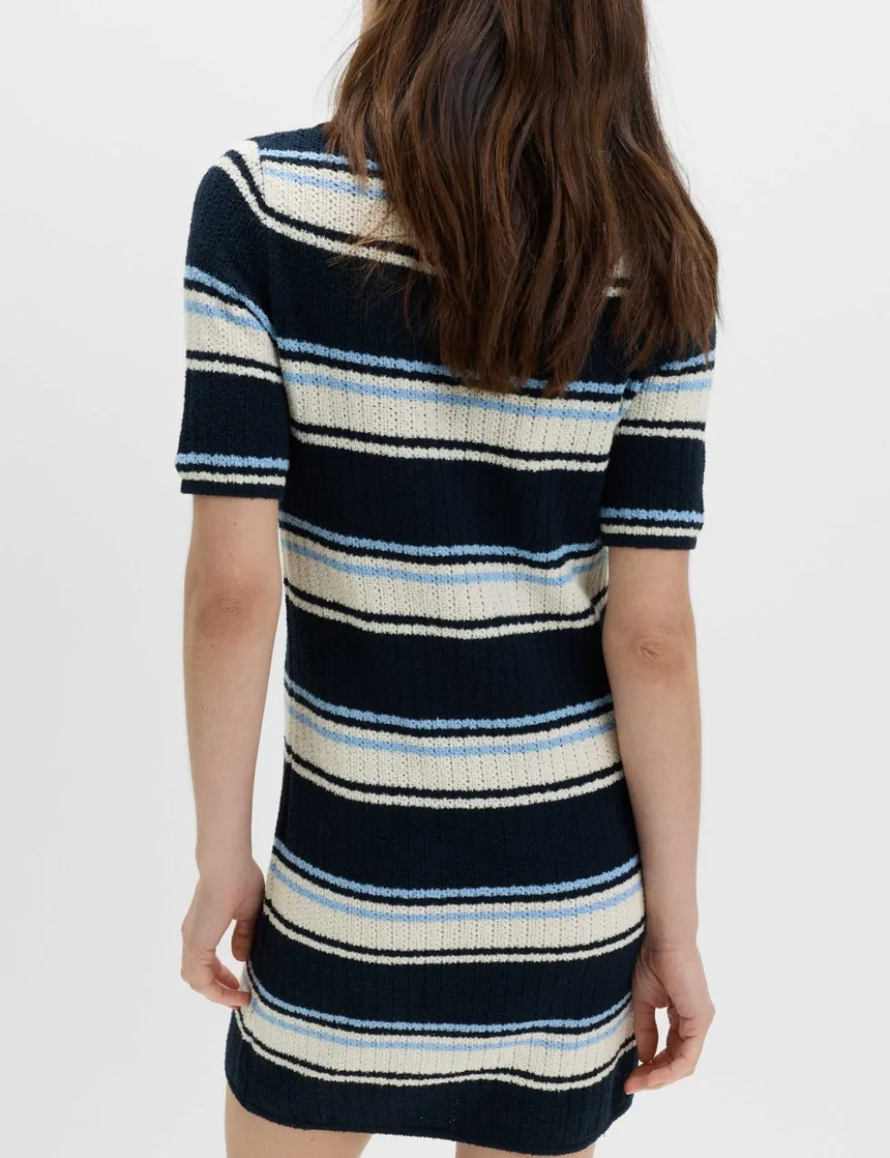 Cotton Rich Striped Knitted Mini Dress