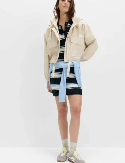Cotton Rich Striped Knitted Mini Dress