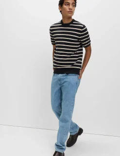 Cotton Rich Striped Knitted T-Shirt