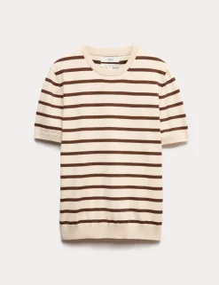 Cotton Rich Striped Knitted T-Shirt