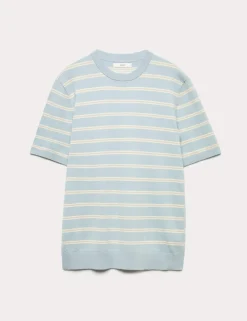 Cotton Rich Striped Knitted T-Shirt