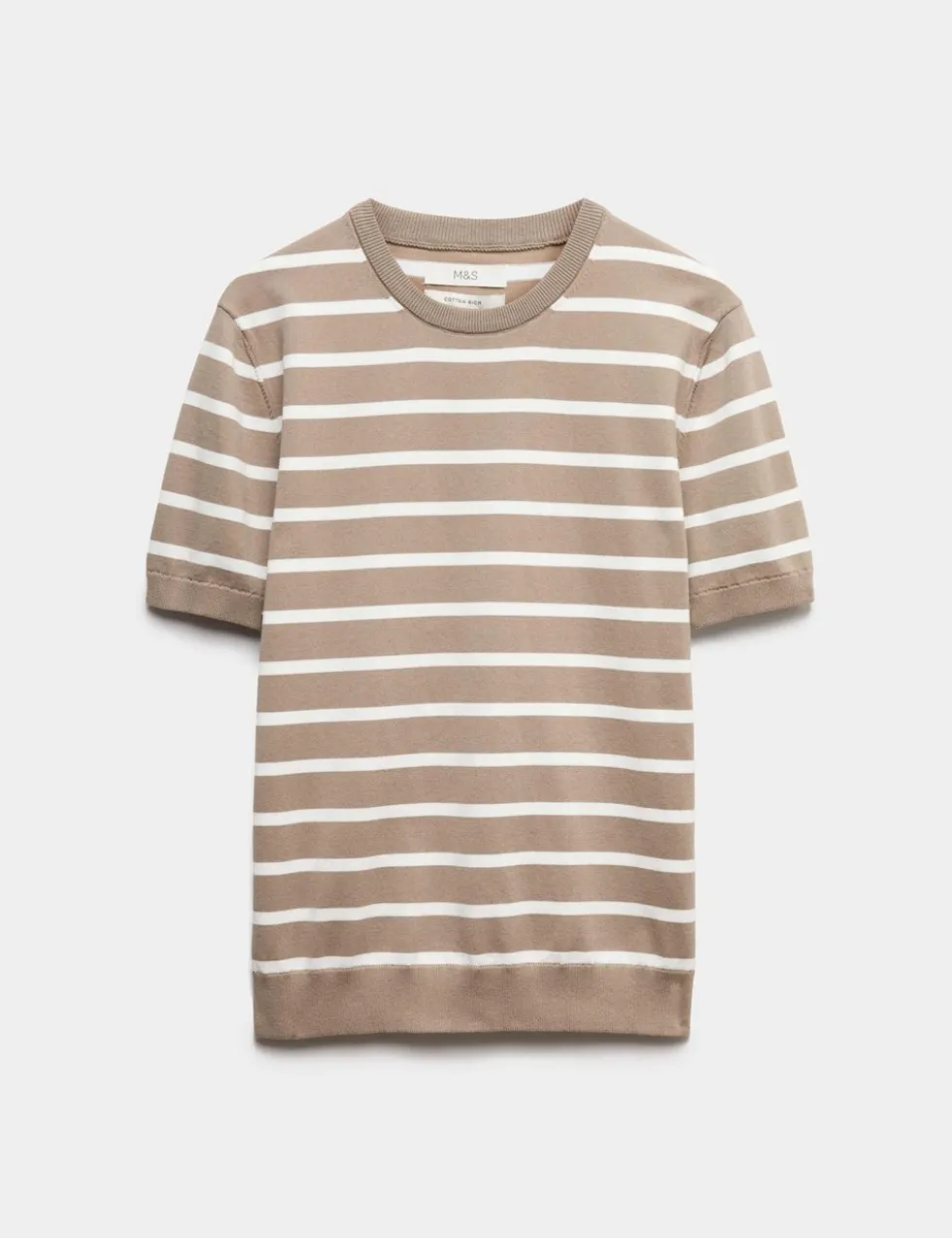 Cotton Rich Striped Knitted T-Shirt
