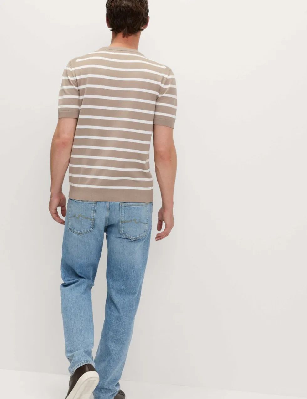 Cotton Rich Striped Knitted T-Shirt