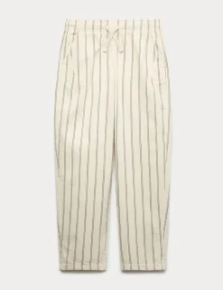 Cotton Rich Striped Lightweight Trousers (6-16 Yrs)