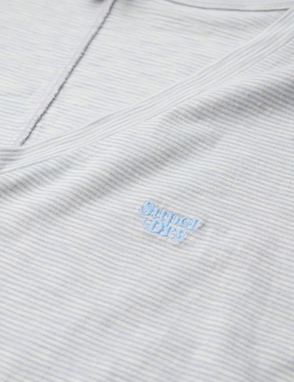 Cotton Rich Striped Logo V-Neck T-Shirt