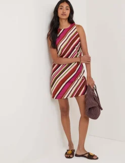 Cotton Rich Striped Mini Shift Dress