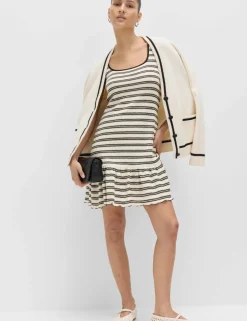 Cotton Rich Striped Mini Relaxed Smock Dress