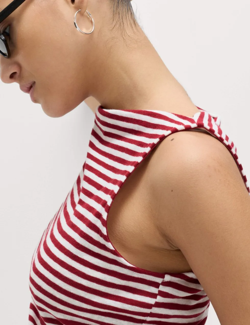 Cotton Rich Striped Mini Column Dress