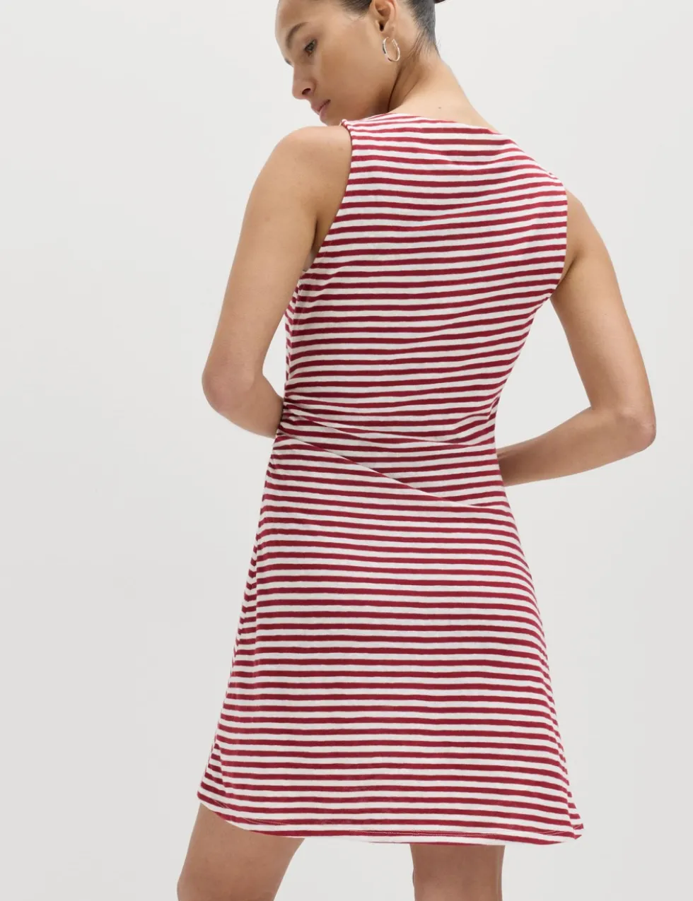 Cotton Rich Striped Mini Column Dress