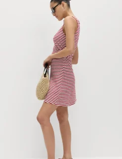 Cotton Rich Striped Mini Column Dress