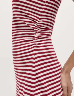 Cotton Rich Striped Mini Column Dress