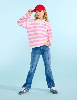 Cotton Rich Striped NYC Logo Polo Shirt (7-14 Yrs)