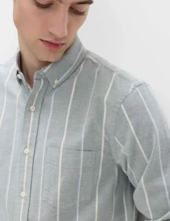 Cotton Rich Striped Oxford Shirt