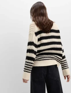 Cotton Rich Striped Relaxed Jumper
