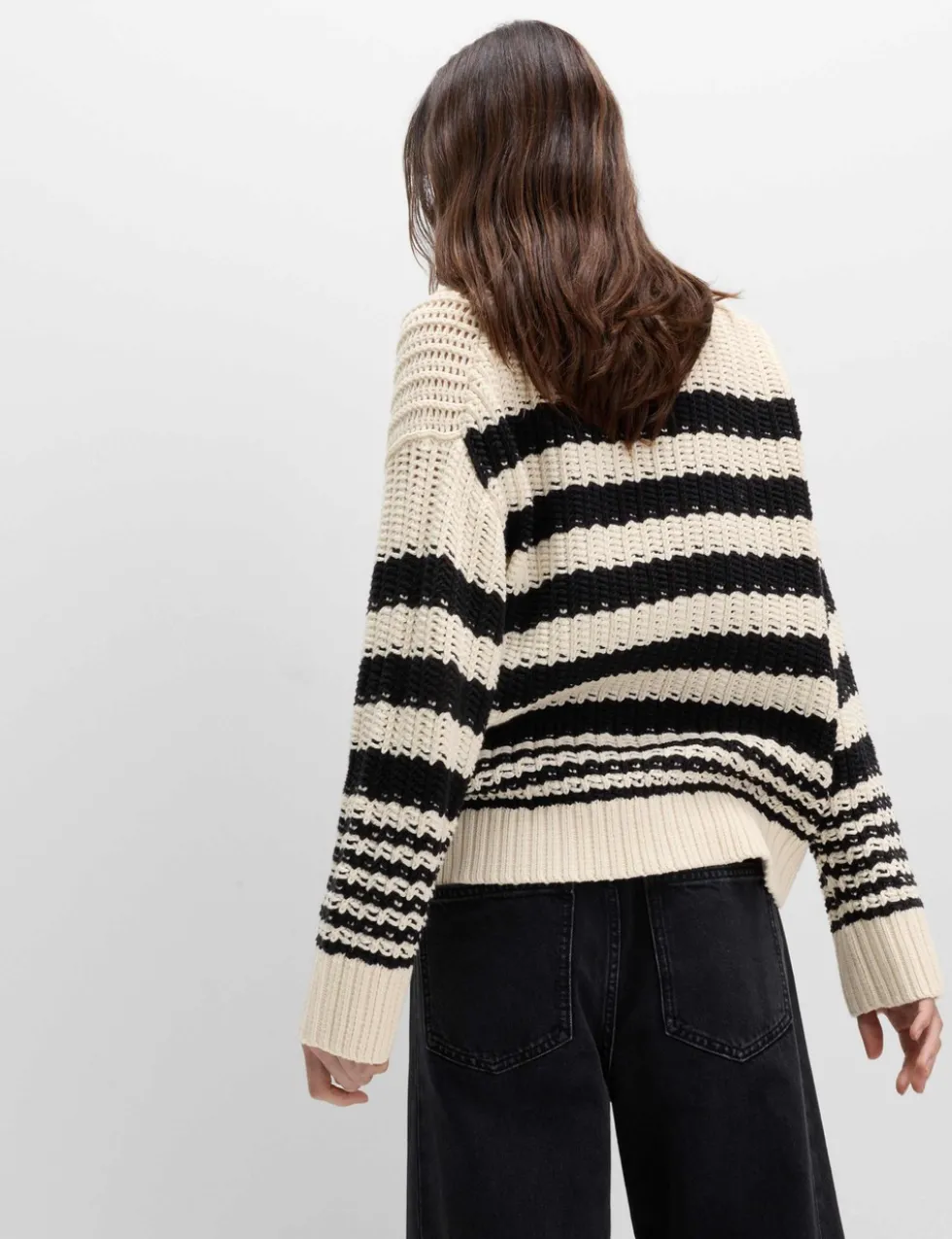 Cotton Rich Striped Relaxed Jumper