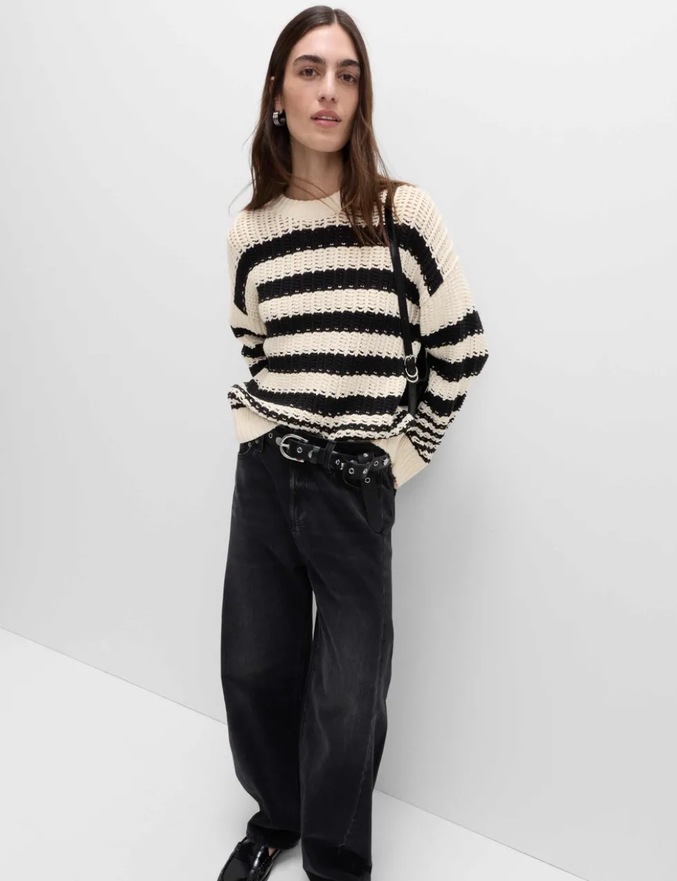 Cotton Rich Striped Relaxed Jumper