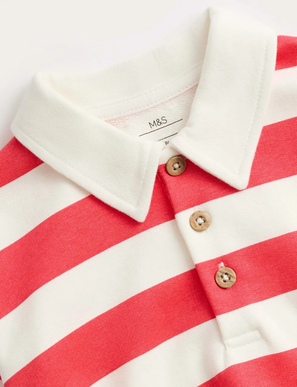 Cotton Rich Striped Rugby Sweatshirt (0-6 Yrs)