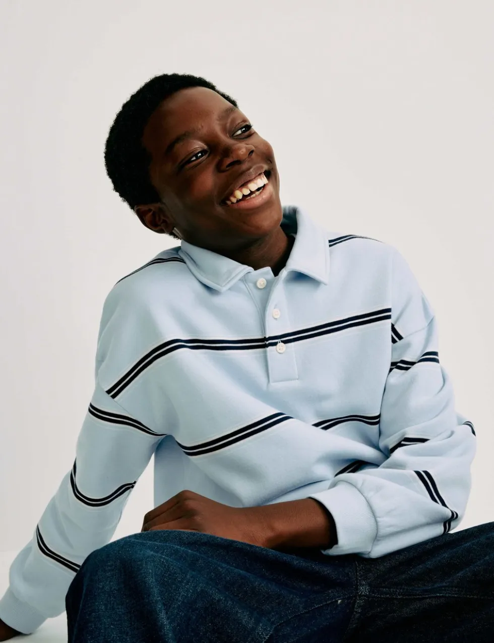Cotton Rich Striped Rugby Sweatshirt (6-16 Yrs)