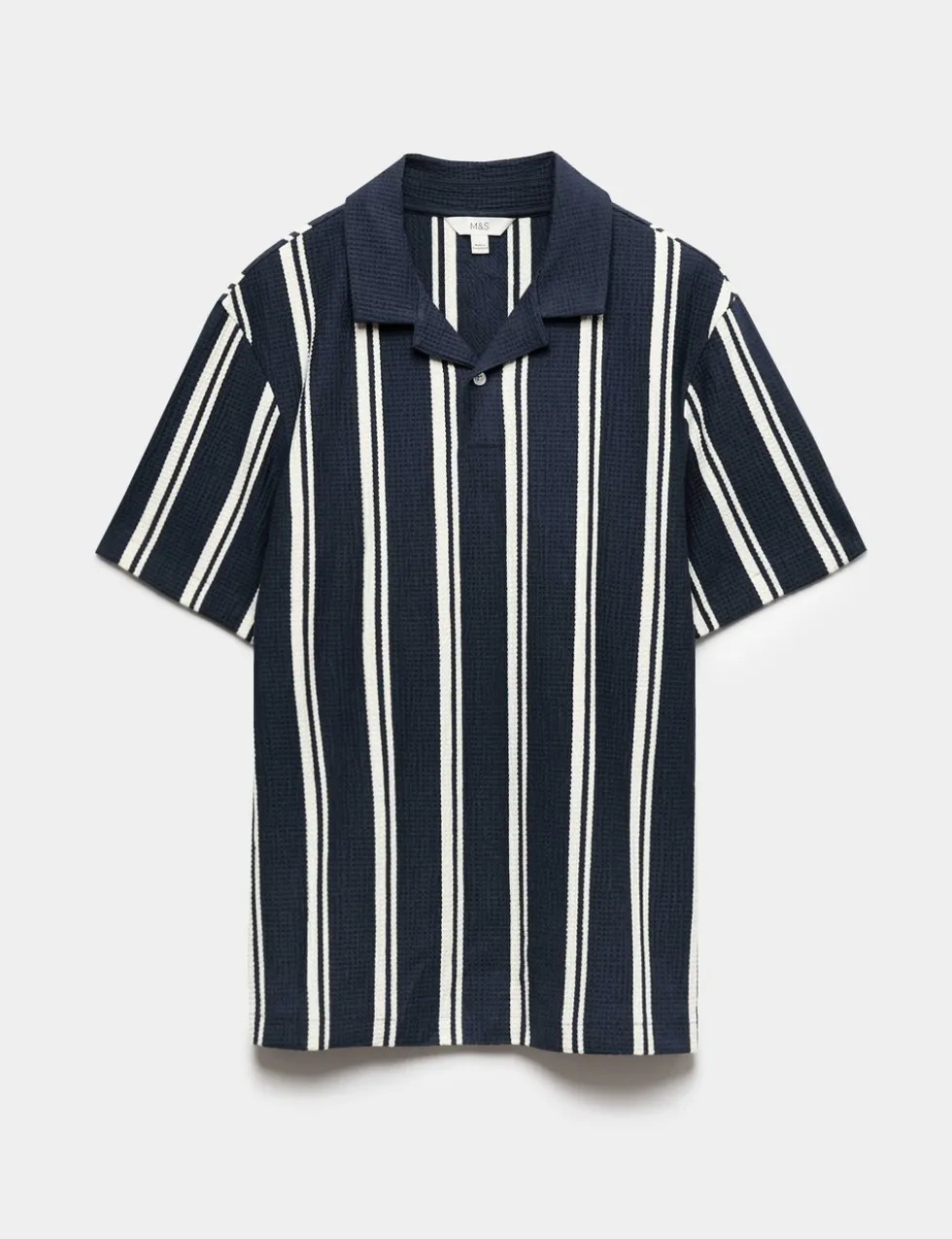Cotton Rich Striped Seersucker Polo Shirt