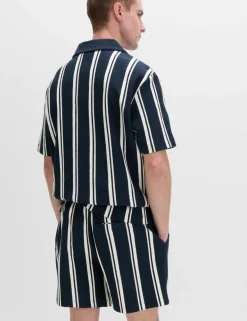 Cotton Rich Striped Seersucker Polo Shirt