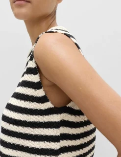 Cotton Rich Striped Slim Fit Knitted Top