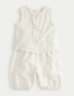 Cotton Rich Striped Top & Bottom Outfit (0-5 Yrs)