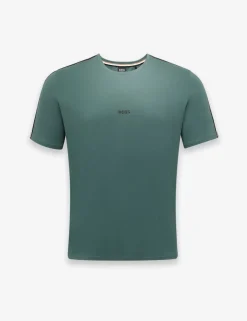 Cotton Rich Striped Trim Logo T-Shirt