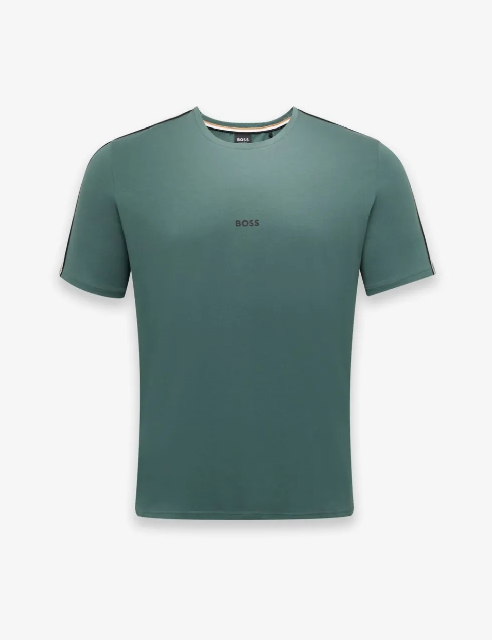 Cotton Rich Striped Trim Logo T-Shirt