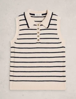 Cotton Rich Striped Vest
