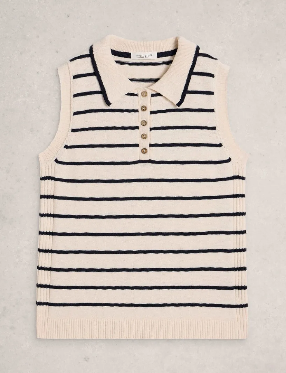 Cotton Rich Striped Vest