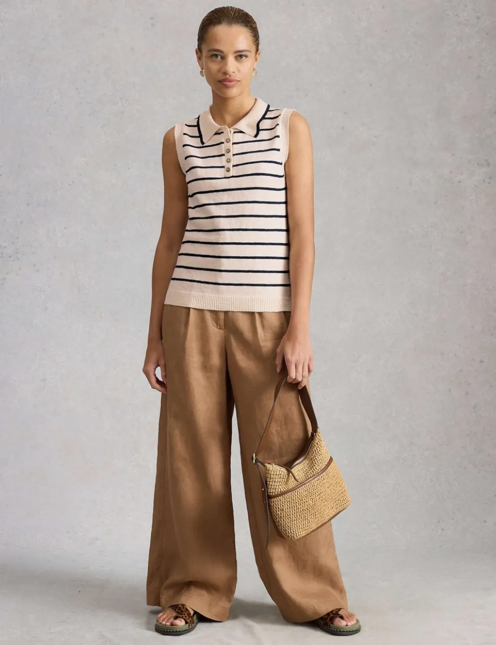 Cotton Rich Striped Vest