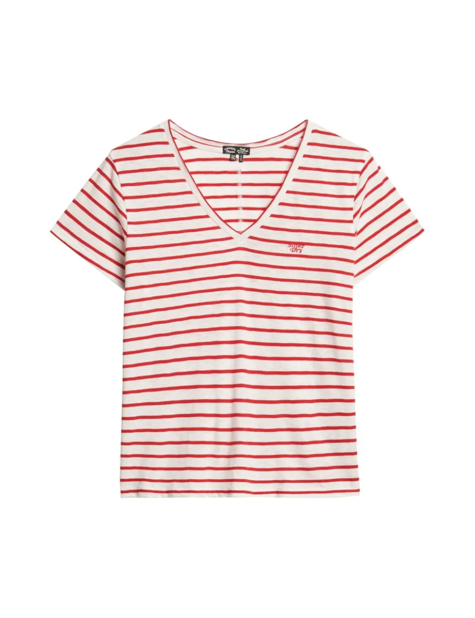 Cotton Rich Striped V-Neck T-Shirt