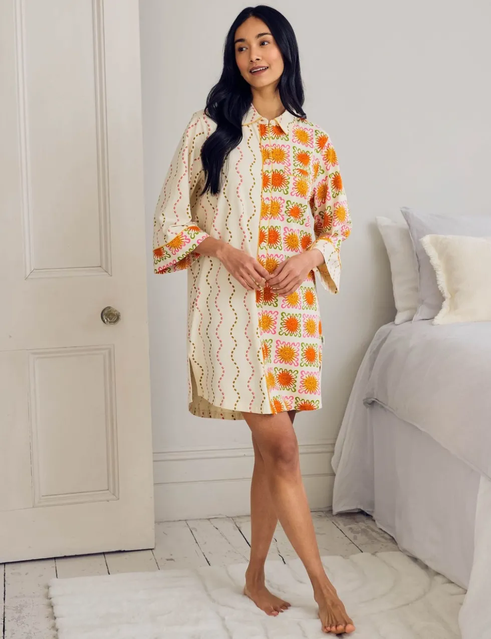 Cotton Rich Sunshine Tile Print Nightshirt