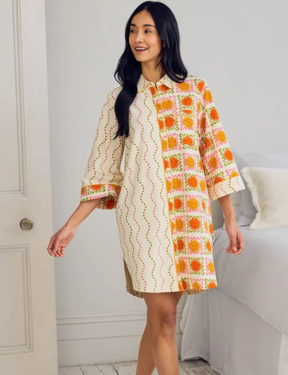 Cotton Rich Sunshine Tile Print Nightshirt