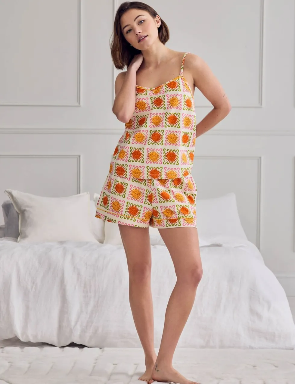 Cotton Rich Sunshine Tile Print Cami Short Pyjama Set