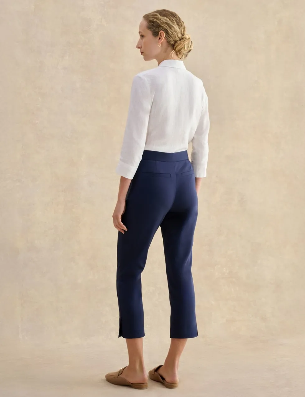 Cotton Rich Tapered Cropped Trousers
